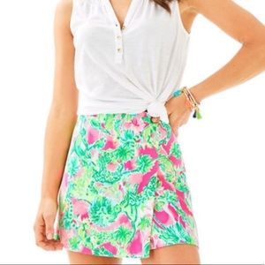 Lilly Pulitzer Pink and Green Floral Skort